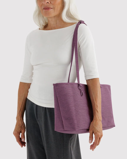 BAGGU MEDIUM NYLON REVERSIBLE TOTE - PLUM MIX