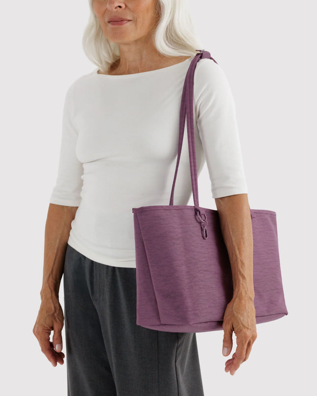 BAGGU MEDIUM NYLON REVERSIBLE TOTE - PLUM MIX