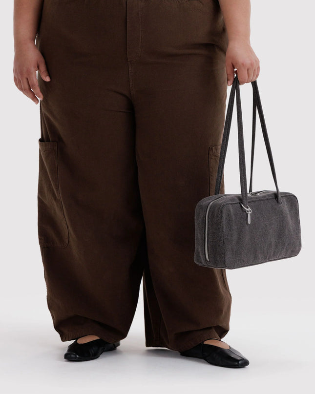 BAGGU DENIM BOWLER BAG - WASHED BLACK DENIM