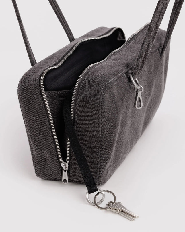BAGGU DENIM BOWLER BAG - WASHED BLACK DENIM