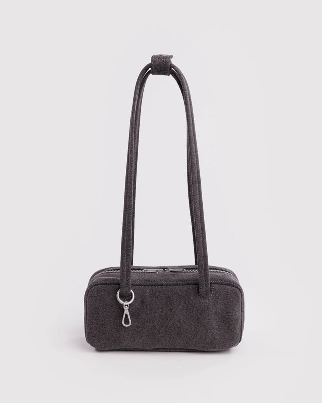 BAGGU SMALL DENIM BOWLER BAG - WASHED BLACK DENIM
