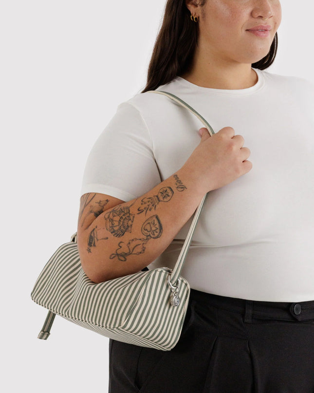 BAGGU NYLON LOAF BAG - SAGE STRIPE