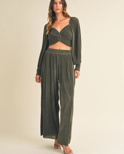 Nele Front Twisted Set - Olive