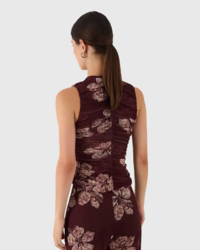 Rio Nights Ruched Floral Top