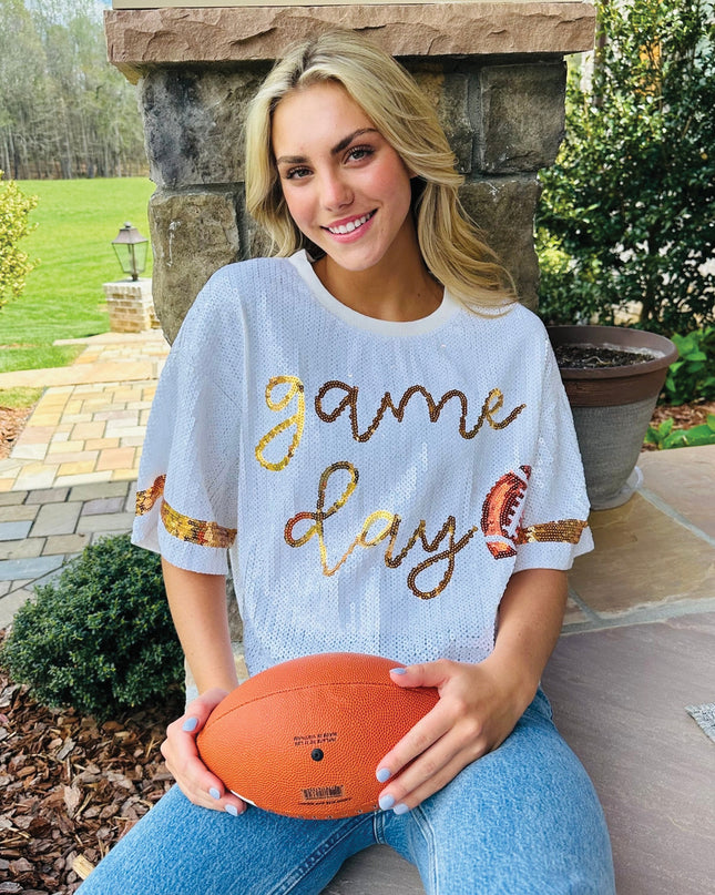 Game Day Babe Sequin Top