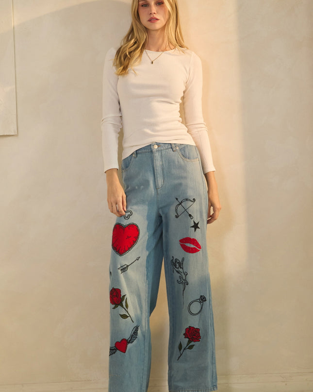 Writing's On the Wall Graffiti Denim Jeans