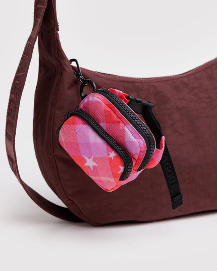 Baggu Fanny Pack Charm - Pink Star Plaid