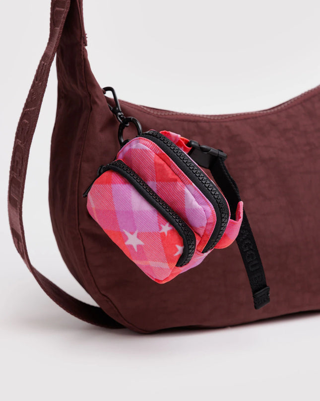 Baggu Fanny Pack Charm - Pink Star Plaid