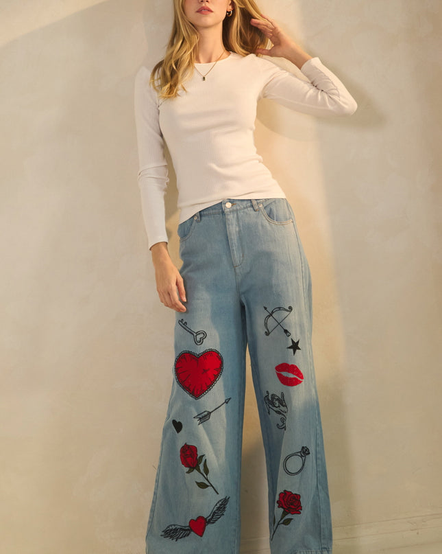 Writing's On the Wall Graffiti Denim Jeans