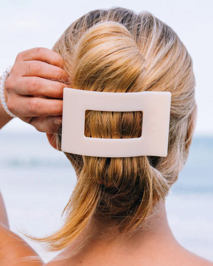 Almond Beige Flat Rectangle Hair Clip- Teleties