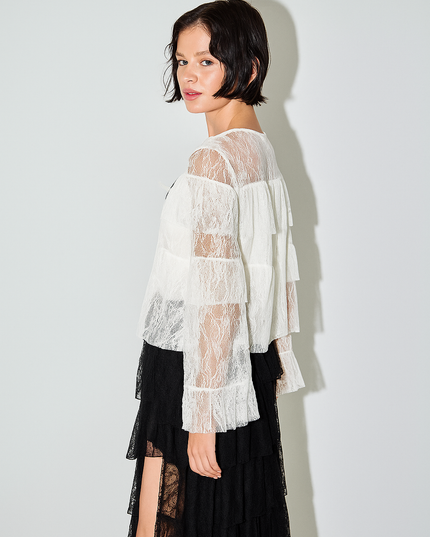 Epiphany Lace Mesh Top - Cream