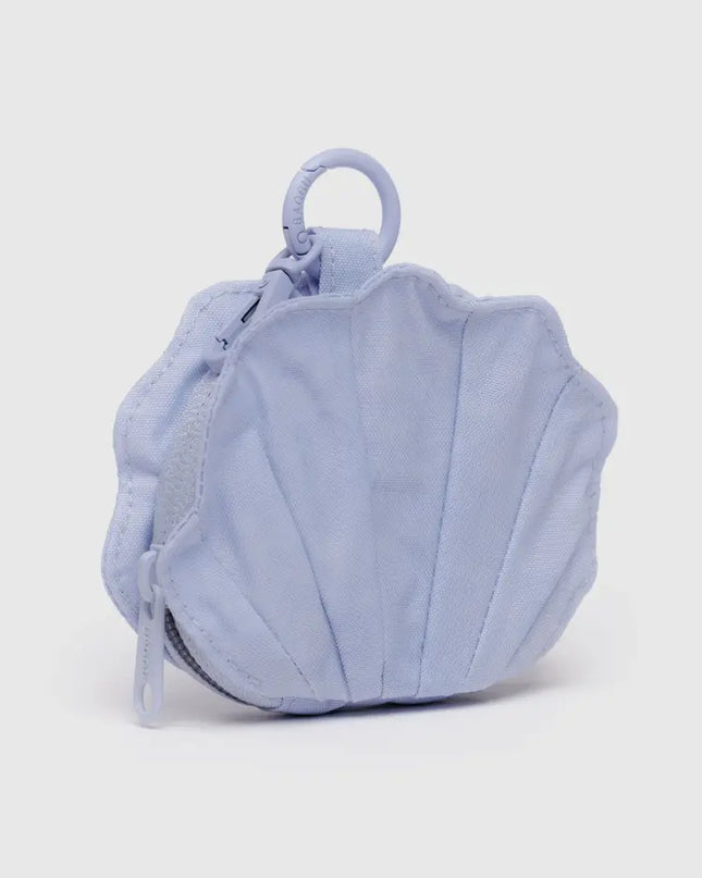 Blue light blue lavender grey seashell baggu pouch 