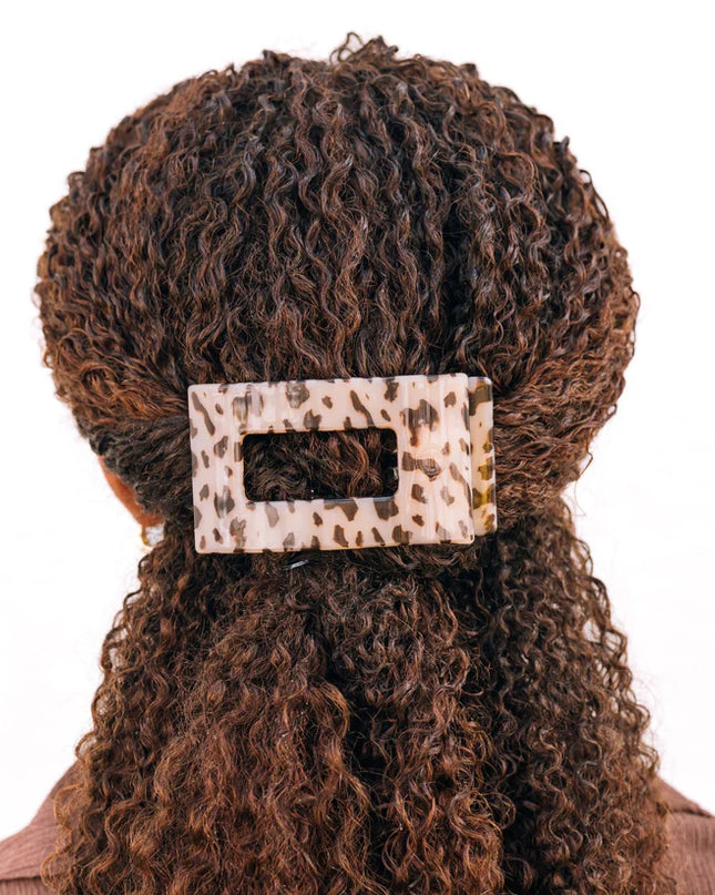 Blonde Tortoise Flat Rectangle Hair Clip- Teleties