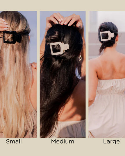 Tortoise Flat Square Hair Clip- Teleties