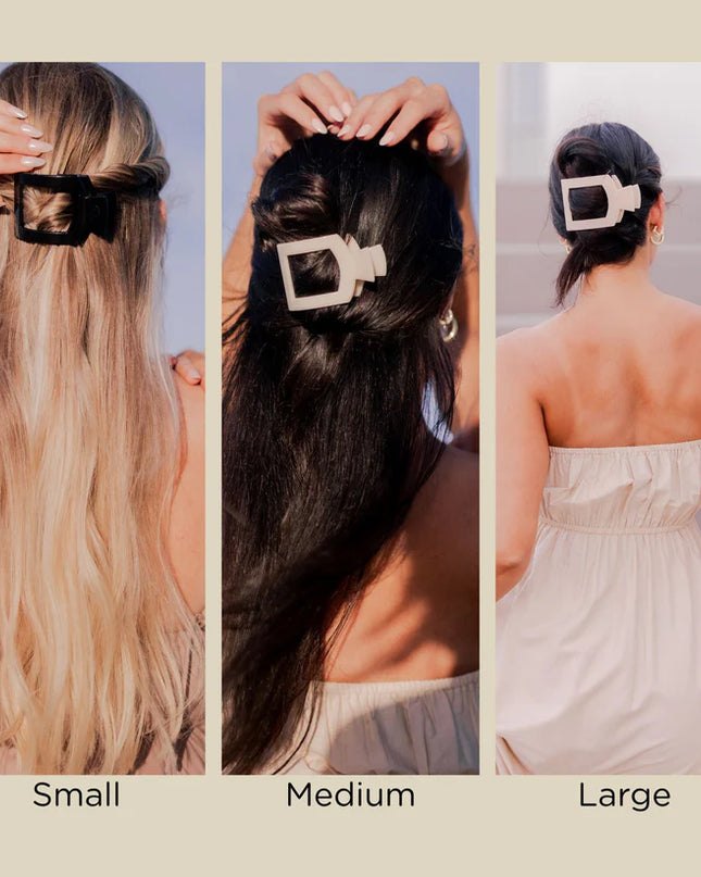 Tortoise Flat Square Hair Clip- Teleties