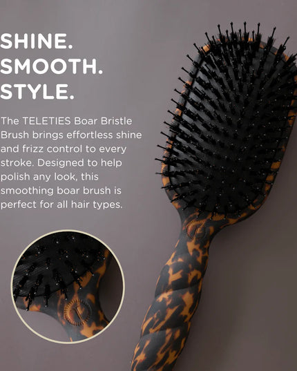 Boar Bristle Hair Brush Tortoise - Teleties