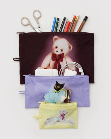 Baggu Flat Pouch Set - Fancy Animals