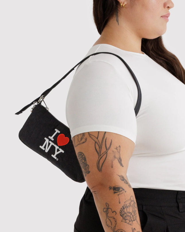 Baggu - Embroidered Nylon Pochette I Love NY