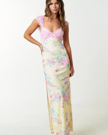 Soft girl aesthetic floral dress styled with boots