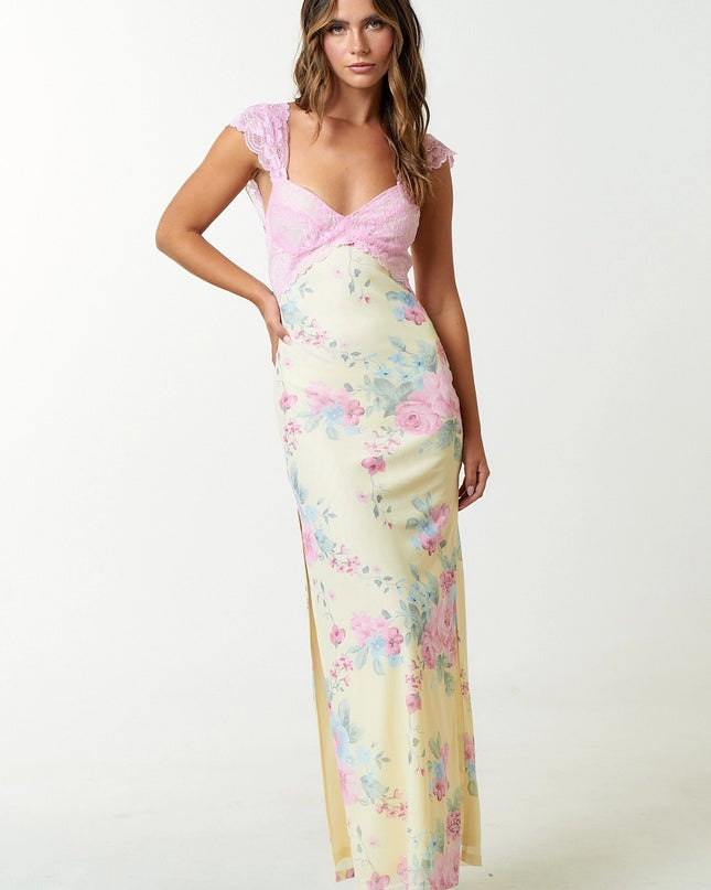 Soft girl aesthetic floral dress styled with boots