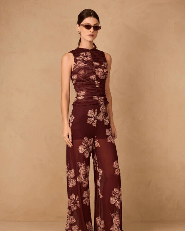 Rio Nights Ruched Floral Top