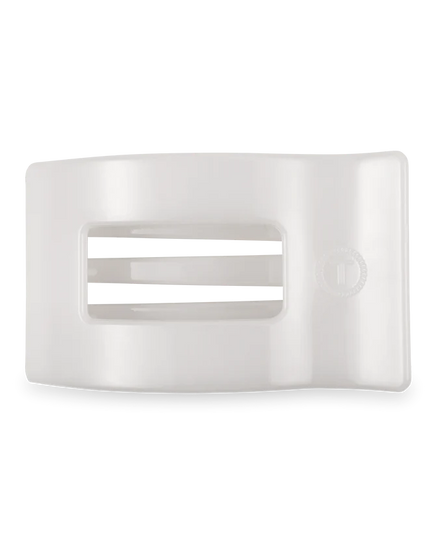 Coconut White Flat Rectangle Hair Clip- Teleties