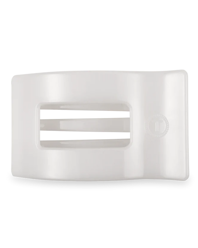 Coconut White Flat Rectangle Hair Clip- Teleties