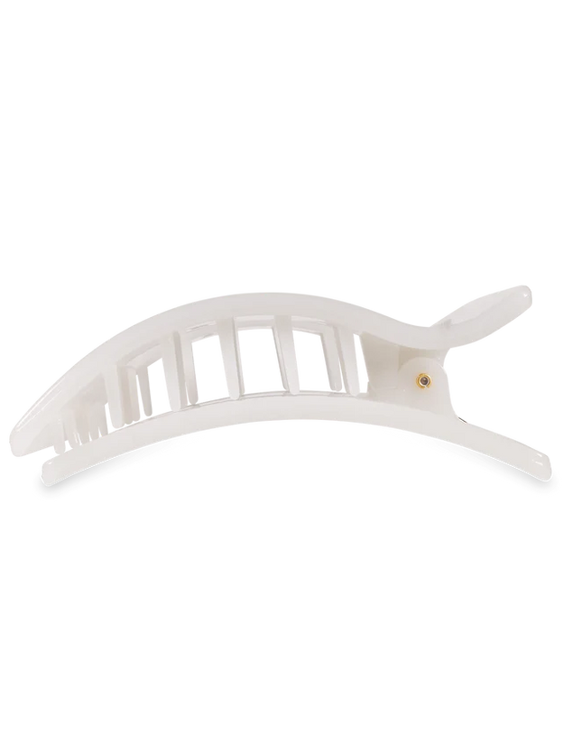 Coconut White Flat Rectangle Hair Clip- Teleties