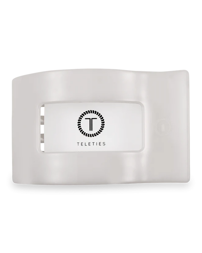 Coconut White Flat Rectangle Hair Clip- Teleties