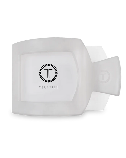 Coconut White Flat Square Hair Clip- Teleties