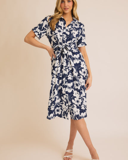 It's All Navy, Baby Tie-Front Midi Dress It's All Navy, Baby Tie-Front Midi Dress