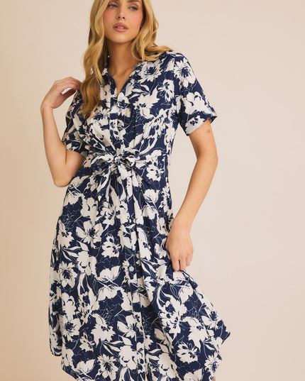 It's All Navy, Baby Tie-Front Midi Dress It's All Navy, Baby Tie-Front Midi Dress