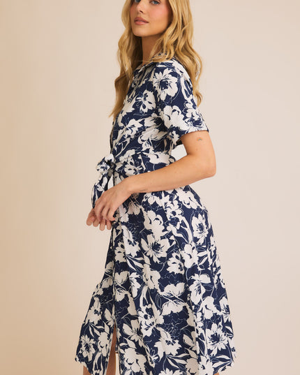 It's All Navy, Baby Tie-Front Midi Dress It's All Navy, Baby Tie-Front Midi Dress