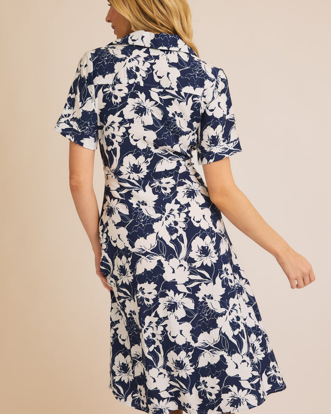 It's All Navy, Baby Tie-Front Midi Dress It's All Navy, Baby Tie-Front Midi Dress