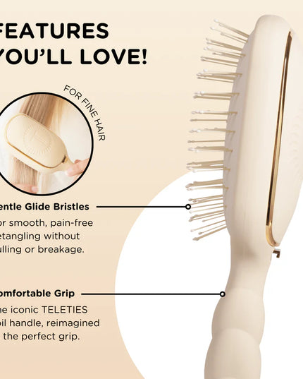 Detangler Hair Brush for Fine Hair Tan - Teleties
