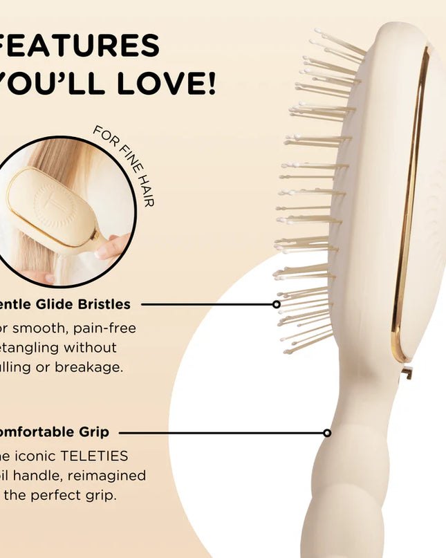 Detangler Hair Brush for Fine Hair Tan - Teleties
