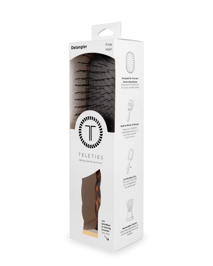 Teleties hair detangler packaging on a white background