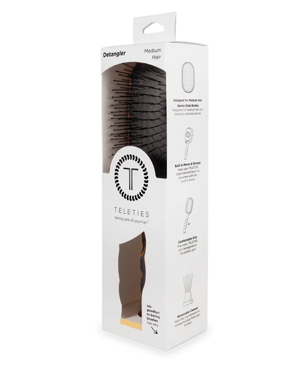 Detangler Hair Brush for Medium Hair Tortoise- Teleties