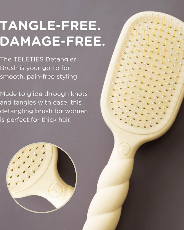 Detangler Hair Brush for Thick Hair  Tan- Teleties