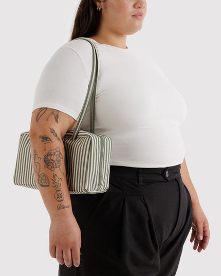 Baggu Nylon Bowler Bag - Sage Stripe