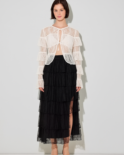 Epiphany Lace Mesh Top - Cream