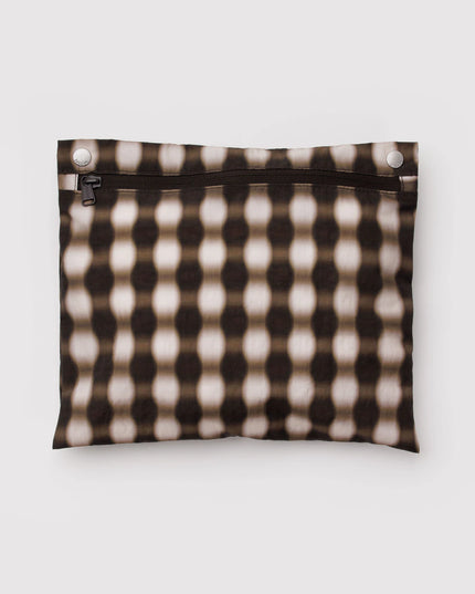 Baggu Cloud Carry-On - Sage Stripe Blurred Gingham Brown