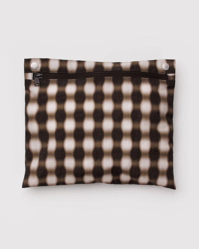 Baggu Cloud Carry-On - Sage Stripe Blurred Gingham Brown