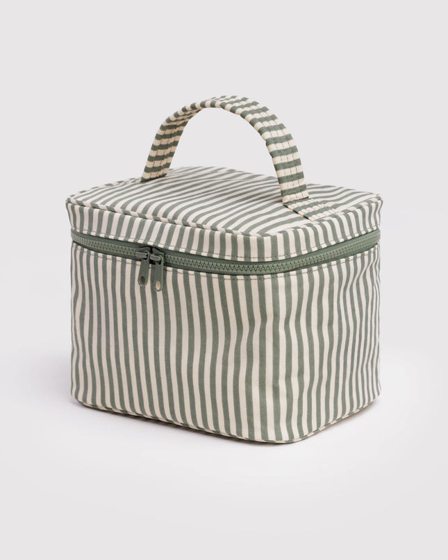 Baggu Large Cosmetic Case - Sage Stripe