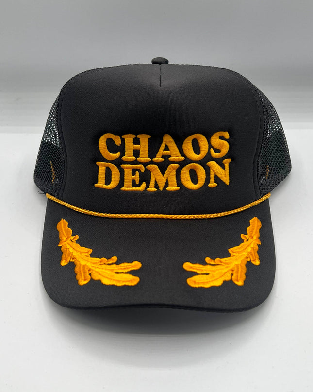 Chaos Demon Captain Trucker Hat – Black & Gold