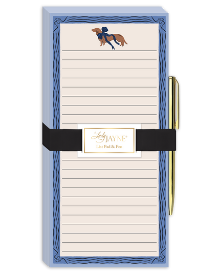 Lady Jayne Ribbon Tails Dachshund Magnetic List Pad With Pen