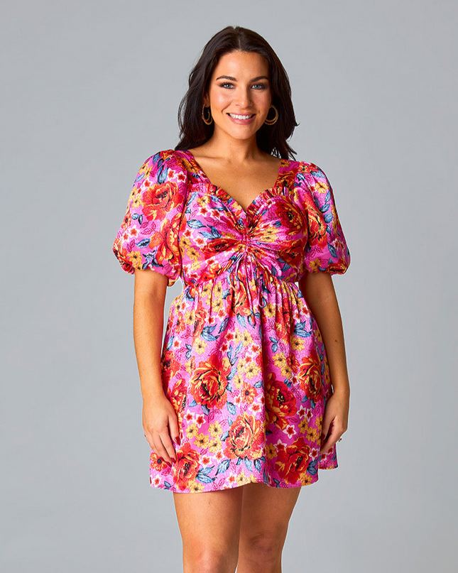 HANNAH ELASTIC WAIST MINI DRESS - DAISY DAYS