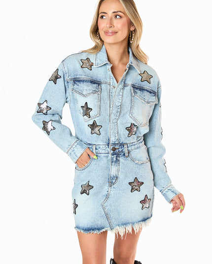 Raelynn Denim Mini Dress - Denim
