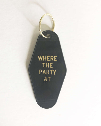 where the party at retro motel keychain
