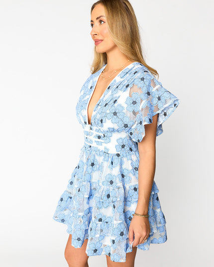 BuddyLove - Jacey Tiered Mini Dress- Blue Lagoon